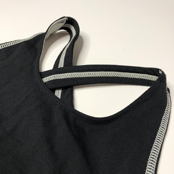 𝅺matrix Racerback Flared White Stitched Black Active Stretchy Tank Top SIZE XS - Picture 4 of 11